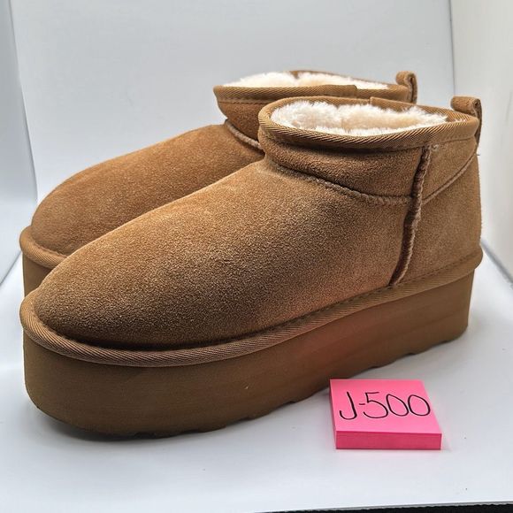 CUSHIONAIRE Women's Genuine Suede pull on platform boot +Memory Foam 8.5 CHESTNU - Picture 3 of 7